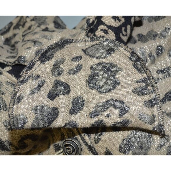 Vintage Painted Pony Ladies XS Leopard Print Jacket Metallic Threads Flax Blend - Picture 10 of 13